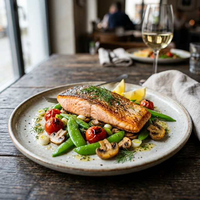 Gebratenes Lachsfilet